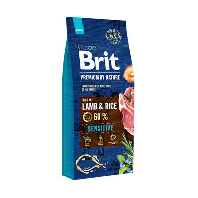 Brit Premium by Nature Sensitive Lamb - пълноценна храна с агнешко месо за кучета от всички проди