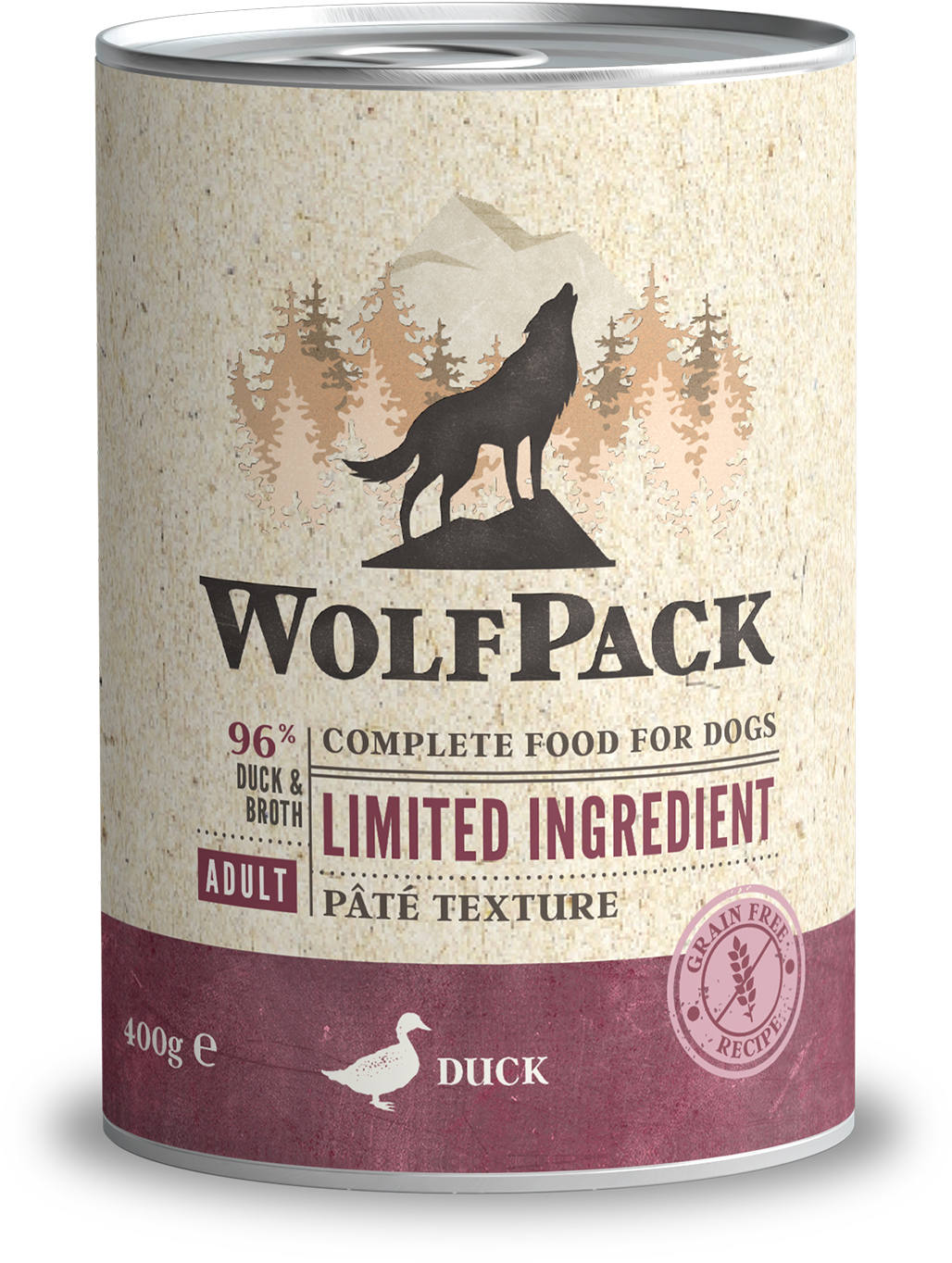 Wolfpack Adult Limited Duck - пълноценна храна с патешко месо