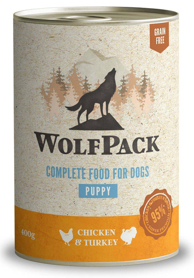 WolfPack Puppy Chicken and Trukey- консерва за кученца с пилешко и пуешко месо 400 гр
