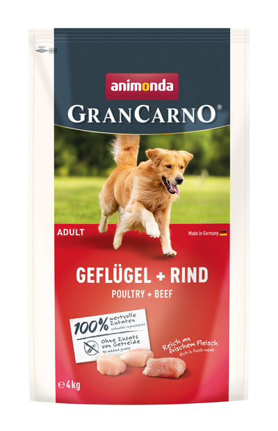GranCarno Adult Poultry and Beef - храна за кучета с птиче и говеждо месо 4 кг