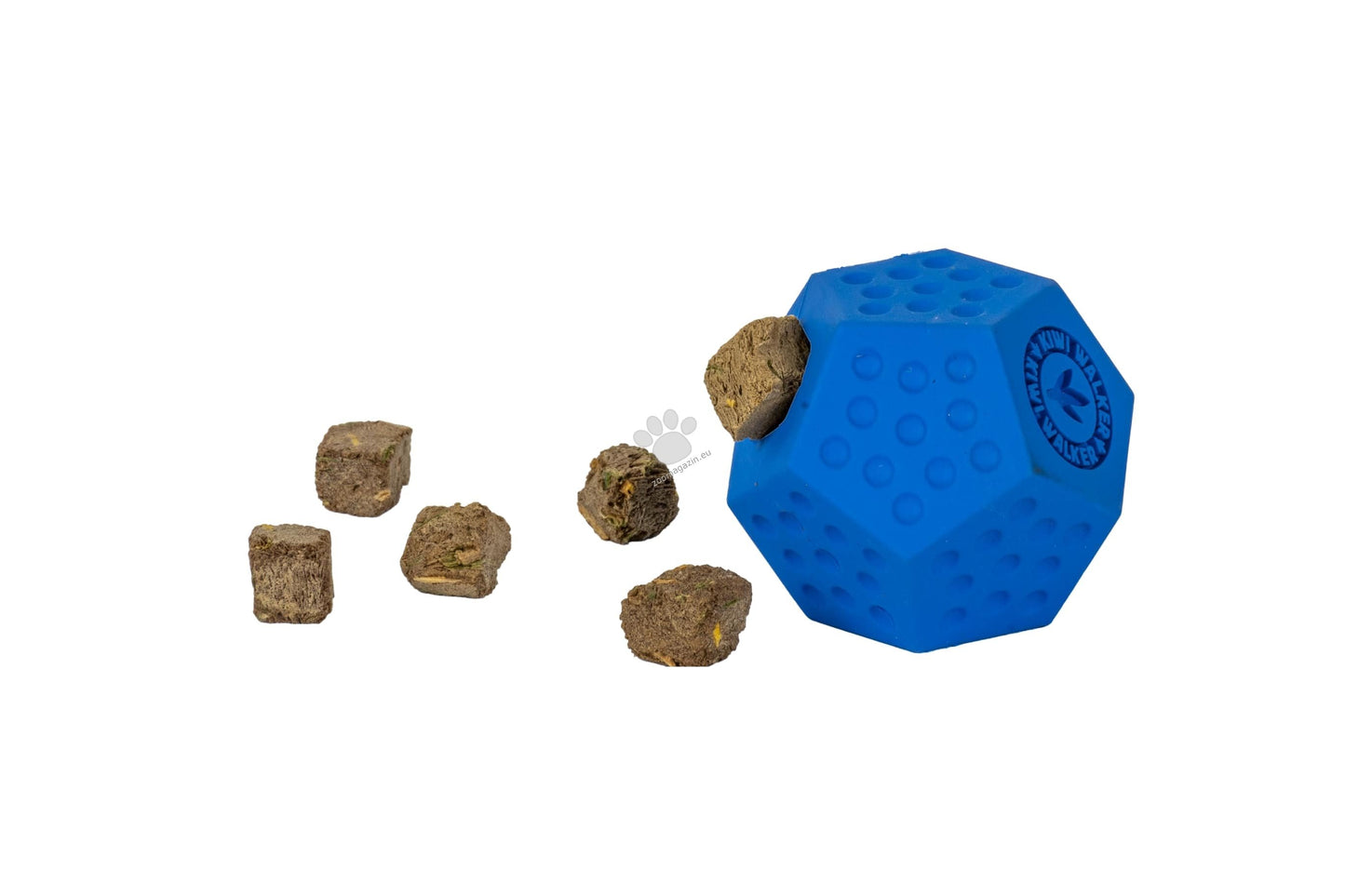 Kiwi Walker Lets Play Dodecaball Mini Blue - гумена играчка за лакомства 4 см, син