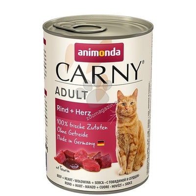 Carny Beef and Heart - консерва за котки с телешко месо и сърца, стек 6 х 400 гр
