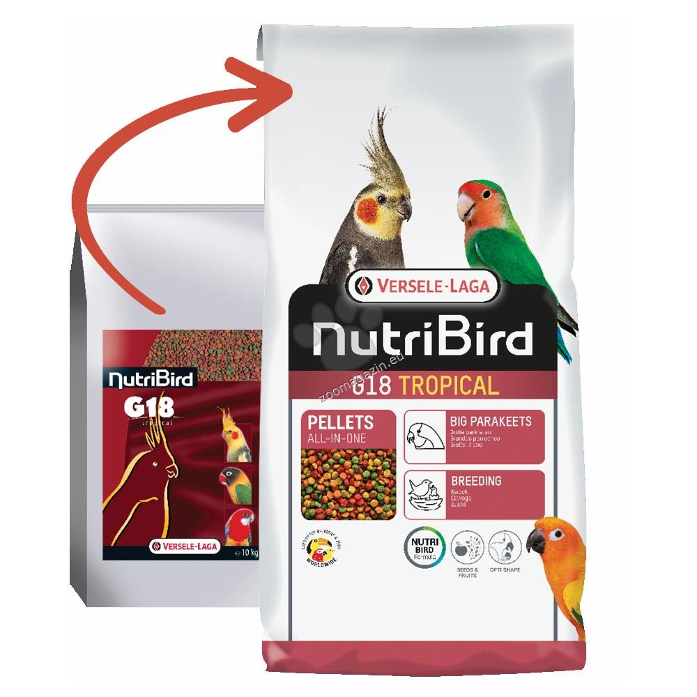 Versele Laga - Nutribird G18 Tropical - пълноценна храна за средни папагали при развъждане 10 кг.