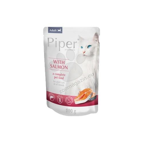 Piper Cat Salmon - пауч за котки със сьомга, стек 10 х 100 гр