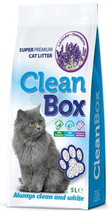 Clean Box Super Premium - постелка за котешка тоалетна от бял бентонит /лавандула / 5 л.