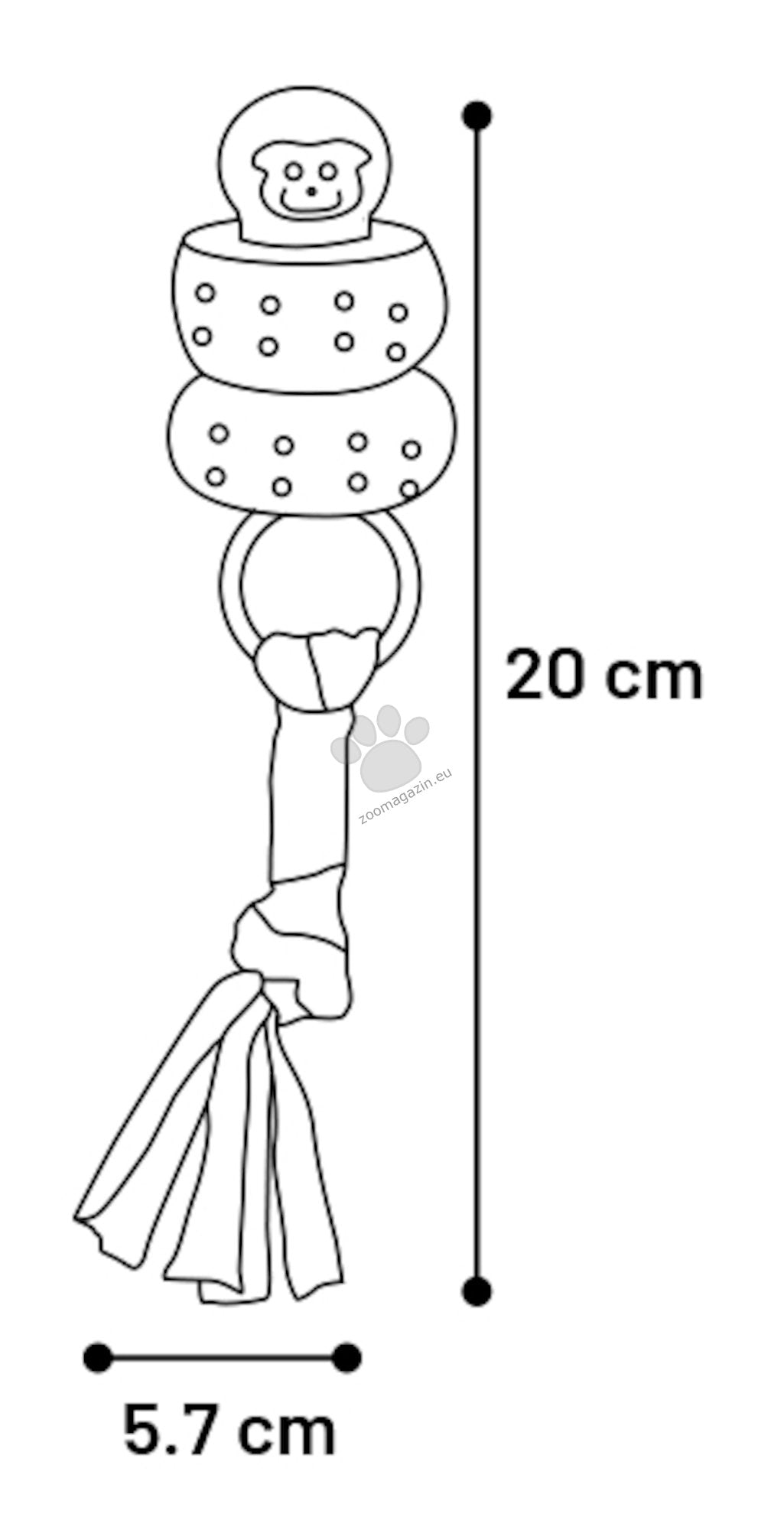 Flamingo Toy Puppy Bunty Ring Taupe - играчка за кученца 20 / 5,7 / 5,7 см