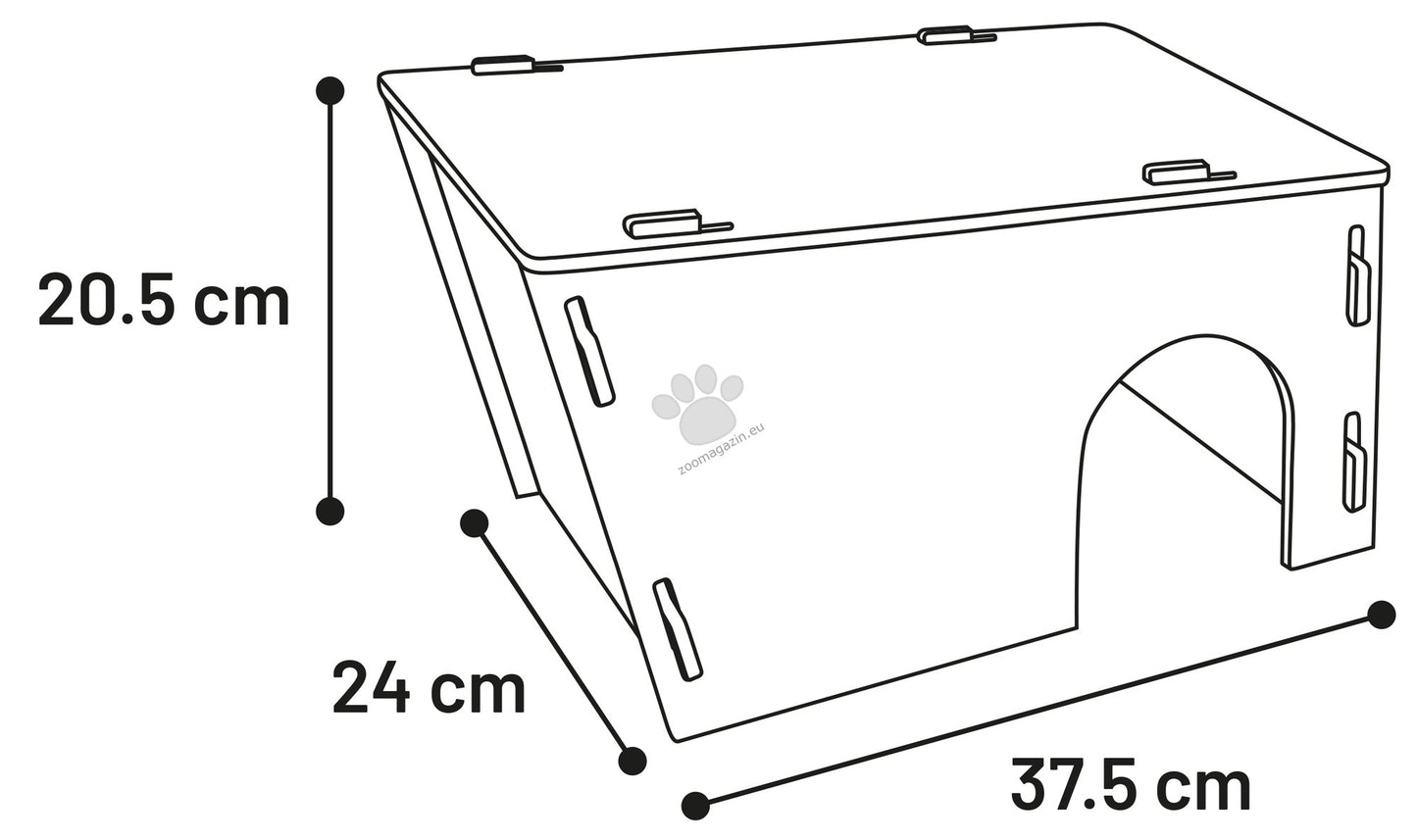 Flamingo House Mick - къщичка за гризачи 37,5 / 24 / 20,5 см