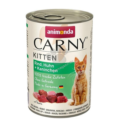 Carny Kitten Chicken Rabbit - консерва за котенца с пилешко и заешко месо, стек 12 x 400 гр