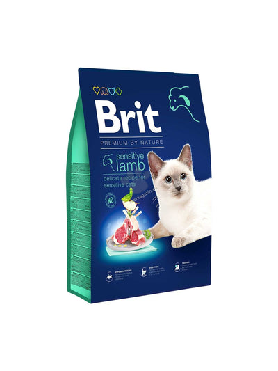 РАЗПРОДАЖБА Brit Premium by Nature Cat Sensitive Lamb - пълноценна храна с агнешко за котки с чувствителна храносмилателна система 300 гр