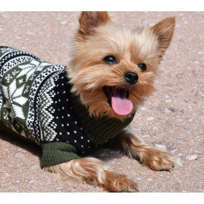 Nayeco Polar Flower Knitted Sweater - пуловер за кучета (зелен)