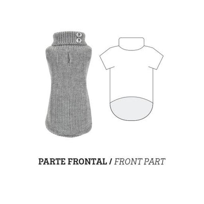 Nayeco Button Knitted Sweater - пуловер за кучета 25 см, сив