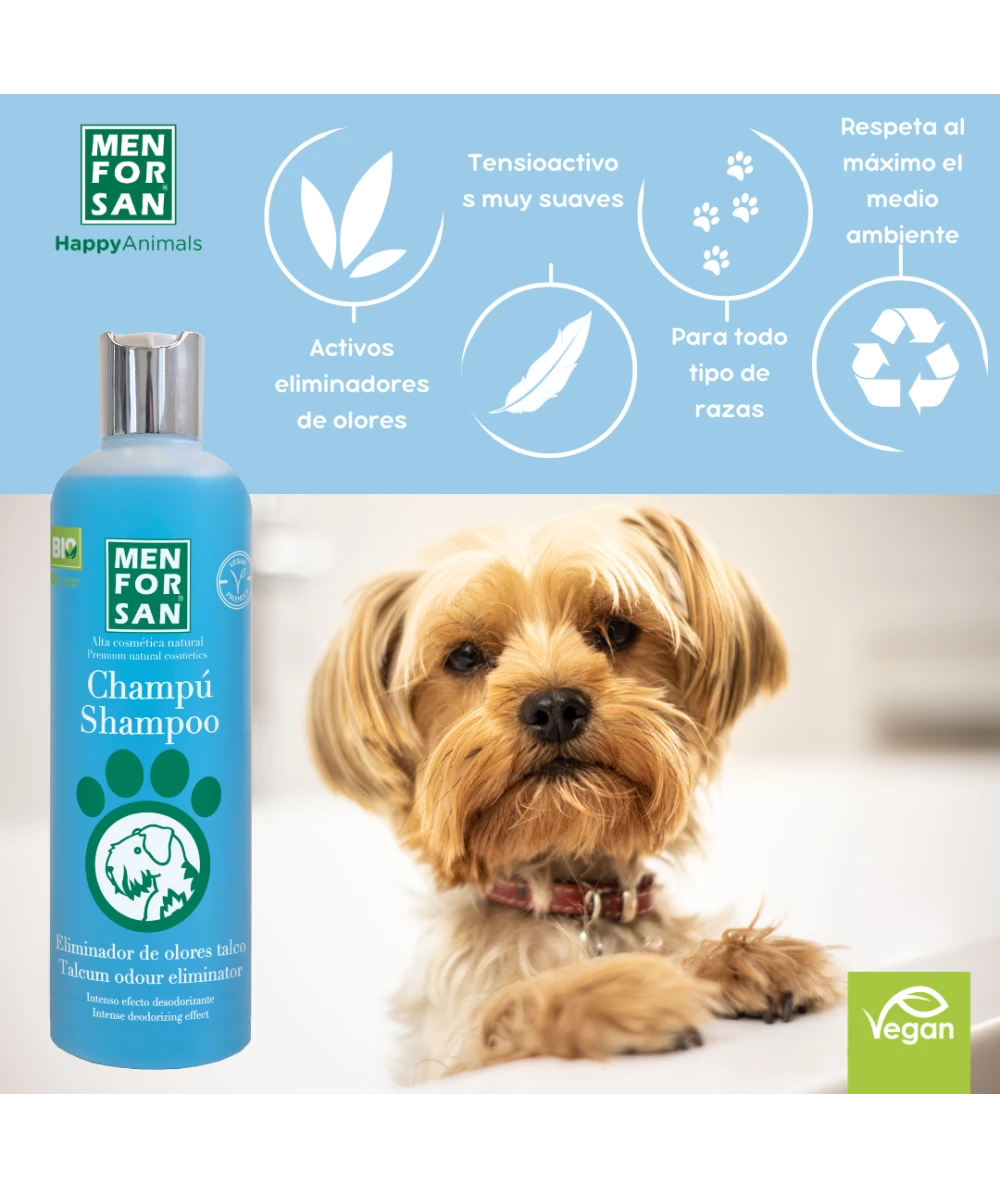 Menforsan Talcum Odour Eliminator Shampoo - шампоан за неутрализиране на миризмите с талк 300 мл