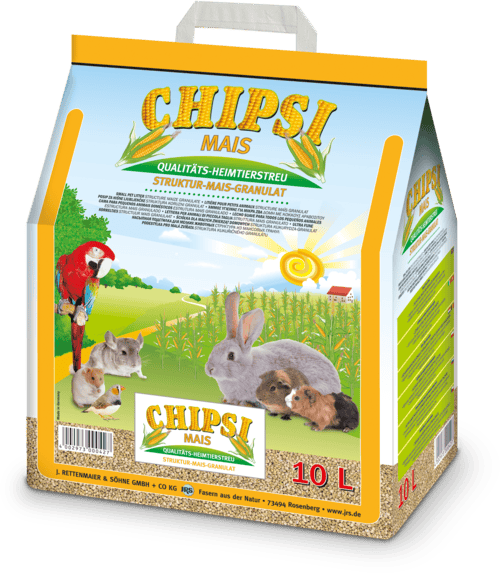 JRS Chipsi Mais - хигиенни царевични гранули за птици и гризачи, 10 литра