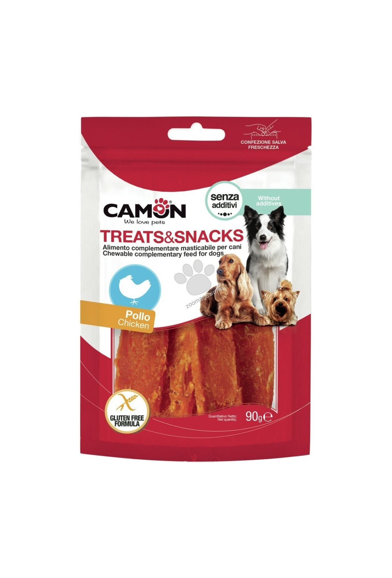Camon Crispy Chicken Jerky - лакомство за кучета с пилешко месо 90 гр