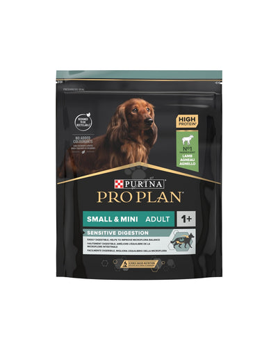 ProPlan Small&Mini Adult Sensitive Digestive - пълноценна храна за кучета с чувствителен стомах в зряла възраст от малки породи с агнешко месо 700гр