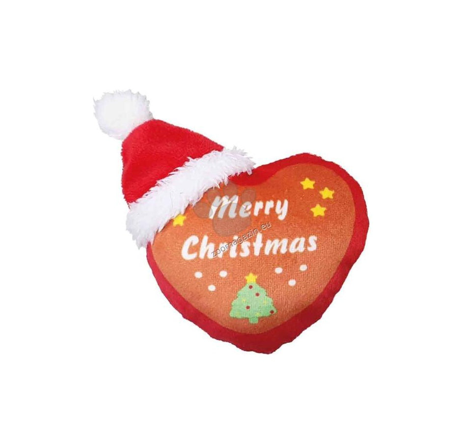 Nobby Xmas Plush Heart Cake With Catnip - коледно плюшено сърце с котешка трева 10 см.