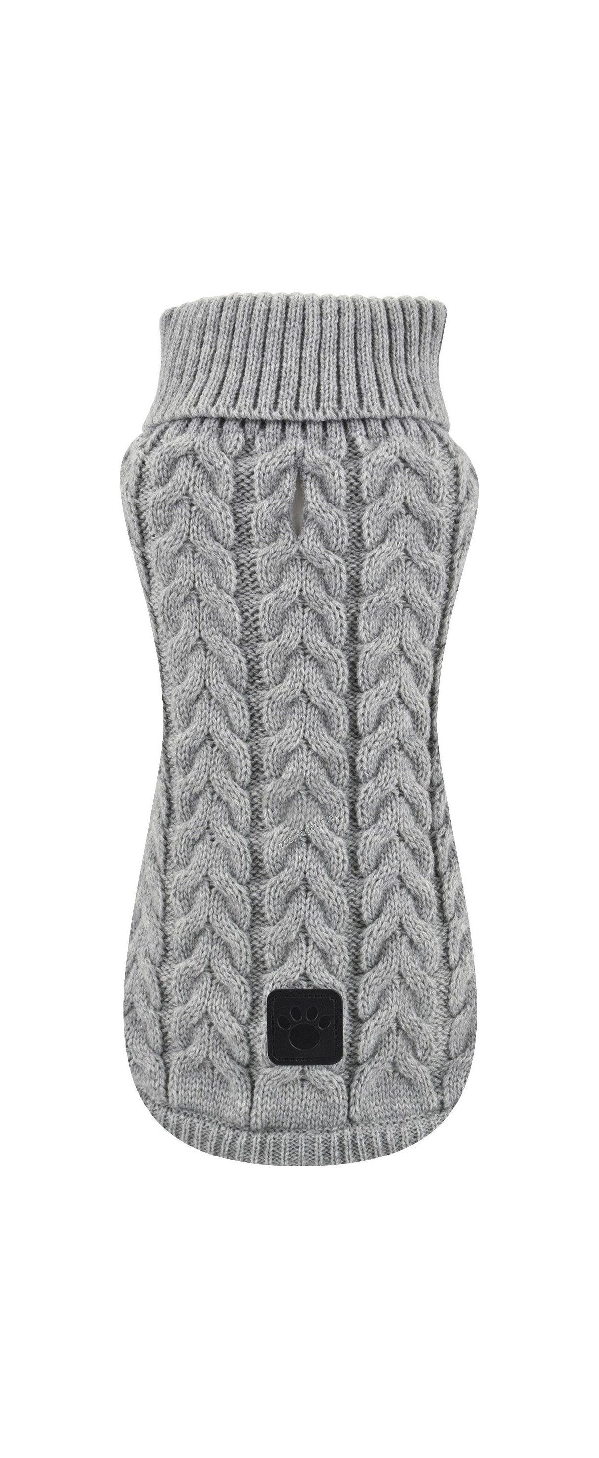 Nayeco Braid Knitted Sweater - пуловер за кучета 65 см, сив