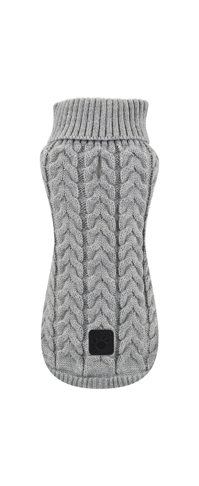 Nayeco Braid Knitted Sweater - пуловер за кучета 65 см, сив