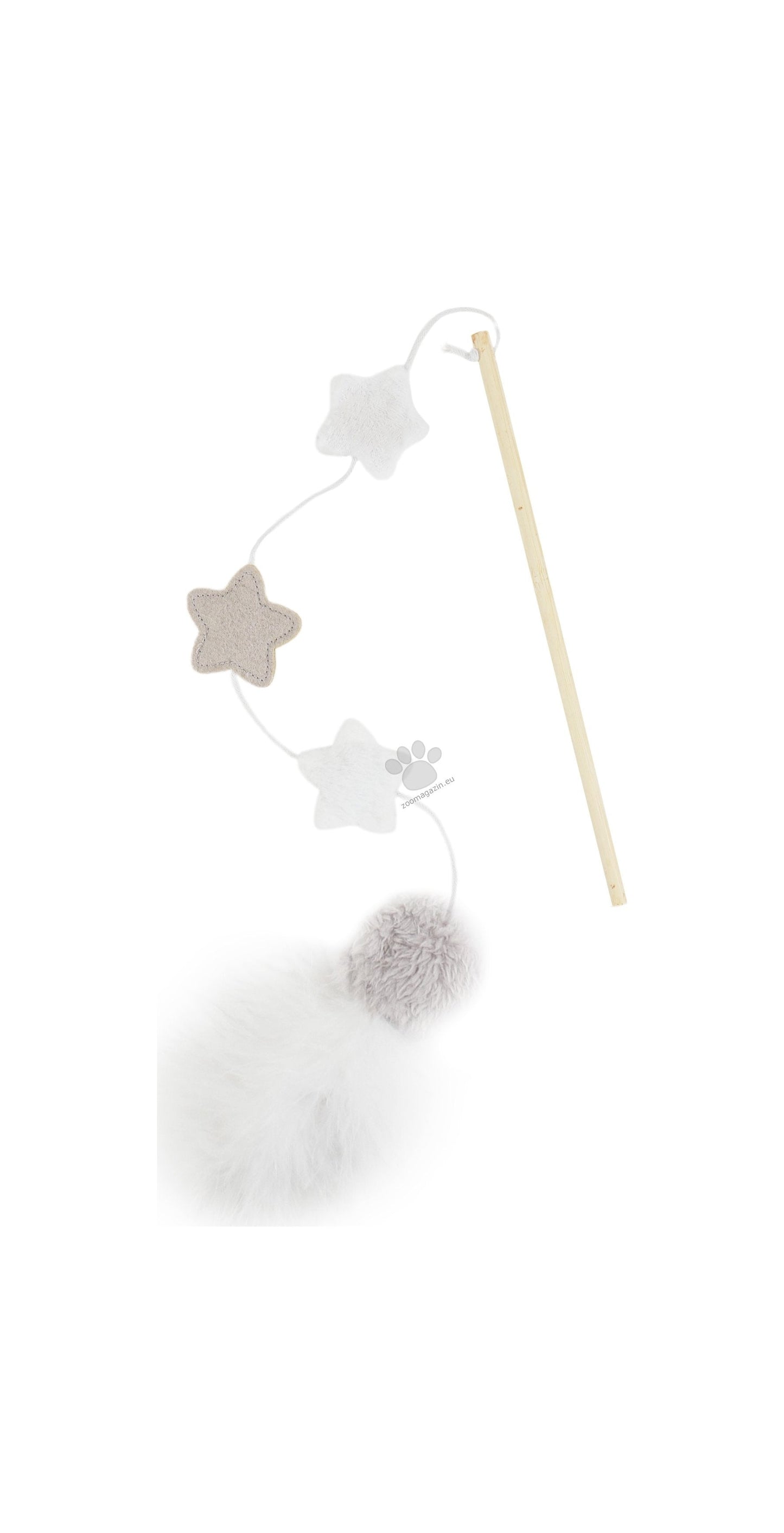 ROSEWOOD MULTI TEXTURE STAR & FEATHER - въдица за игра за котки