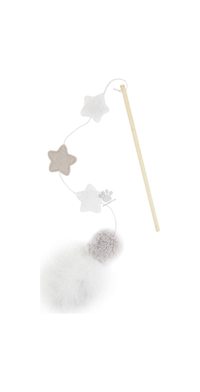ROSEWOOD MULTI TEXTURE STAR & FEATHER - въдица за игра за котки