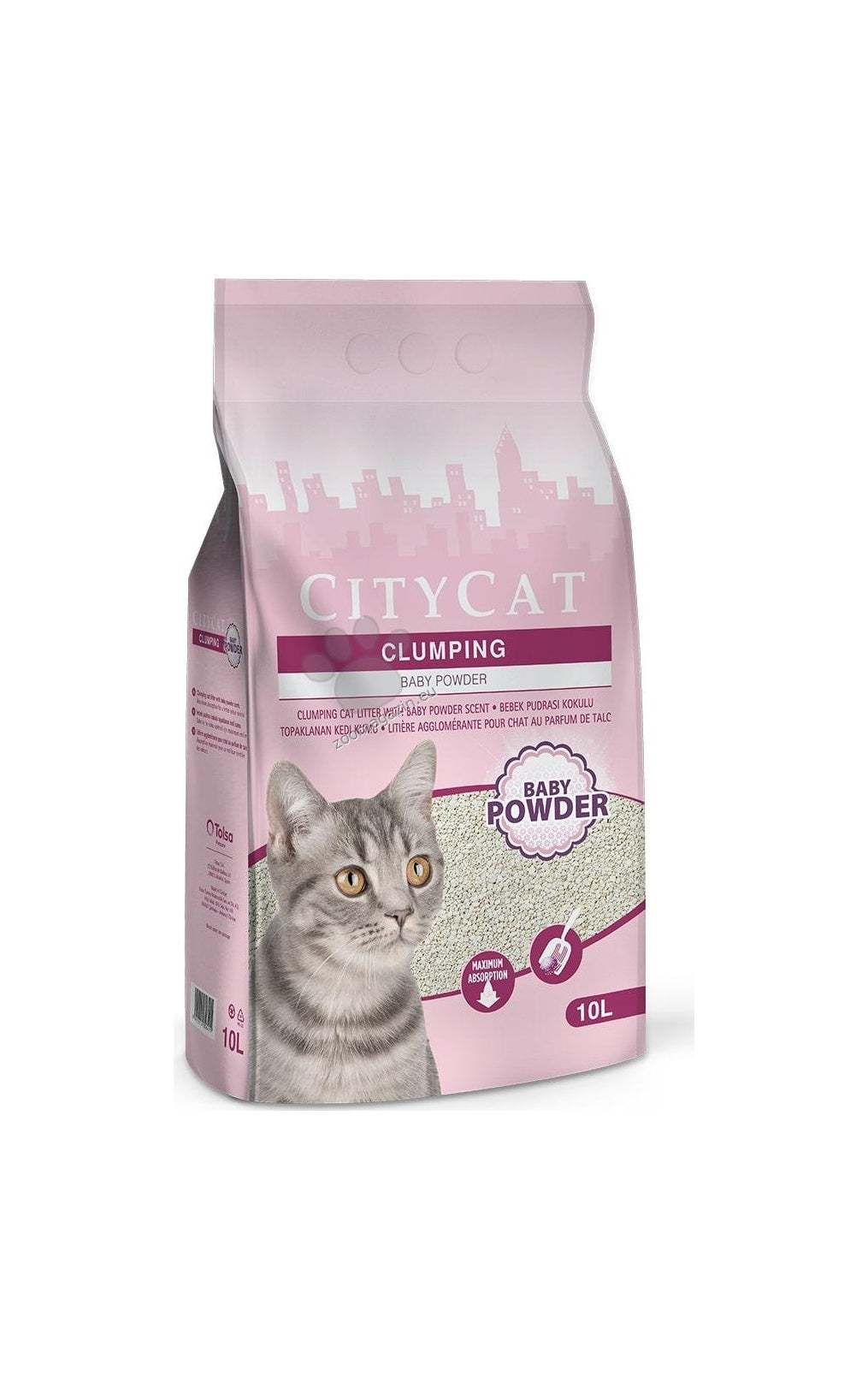 City Cat Clumping Baby Powder - бентонитова котешка тоалетна - 10 литра