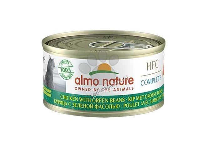 Almo Nature HFC Complete with Chicken and Green Beans - консерва за котки с пилешко и зелен боб 70 гр