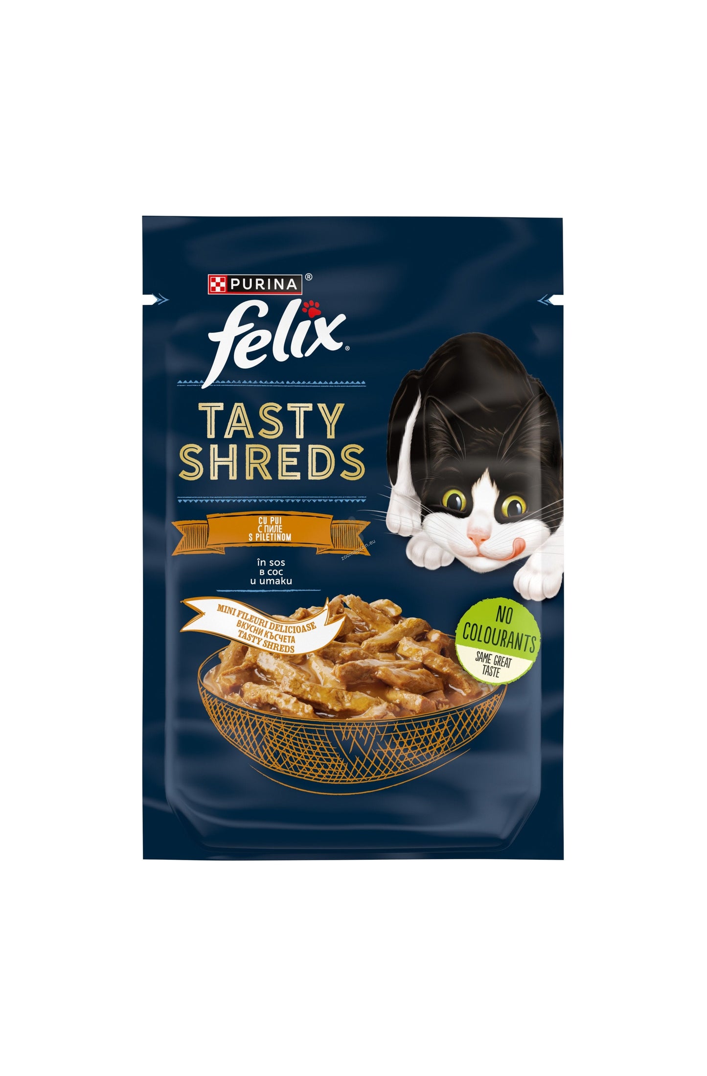 Felix Tasty Shreds Chicken - пауч за котки с пилешко месо в сос 80 гр