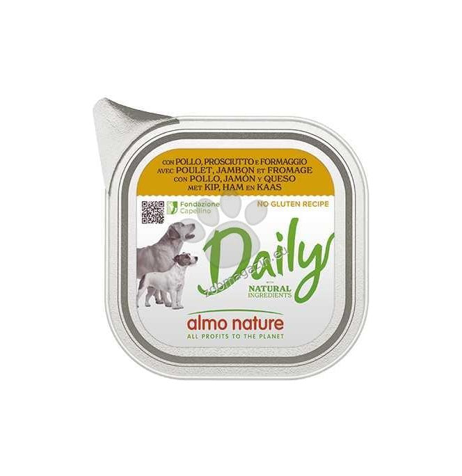 Almo Nature Daily with Chicken, Ham and Cheese - пастет за кучета с пилешко, шунка и сирене 100 гр