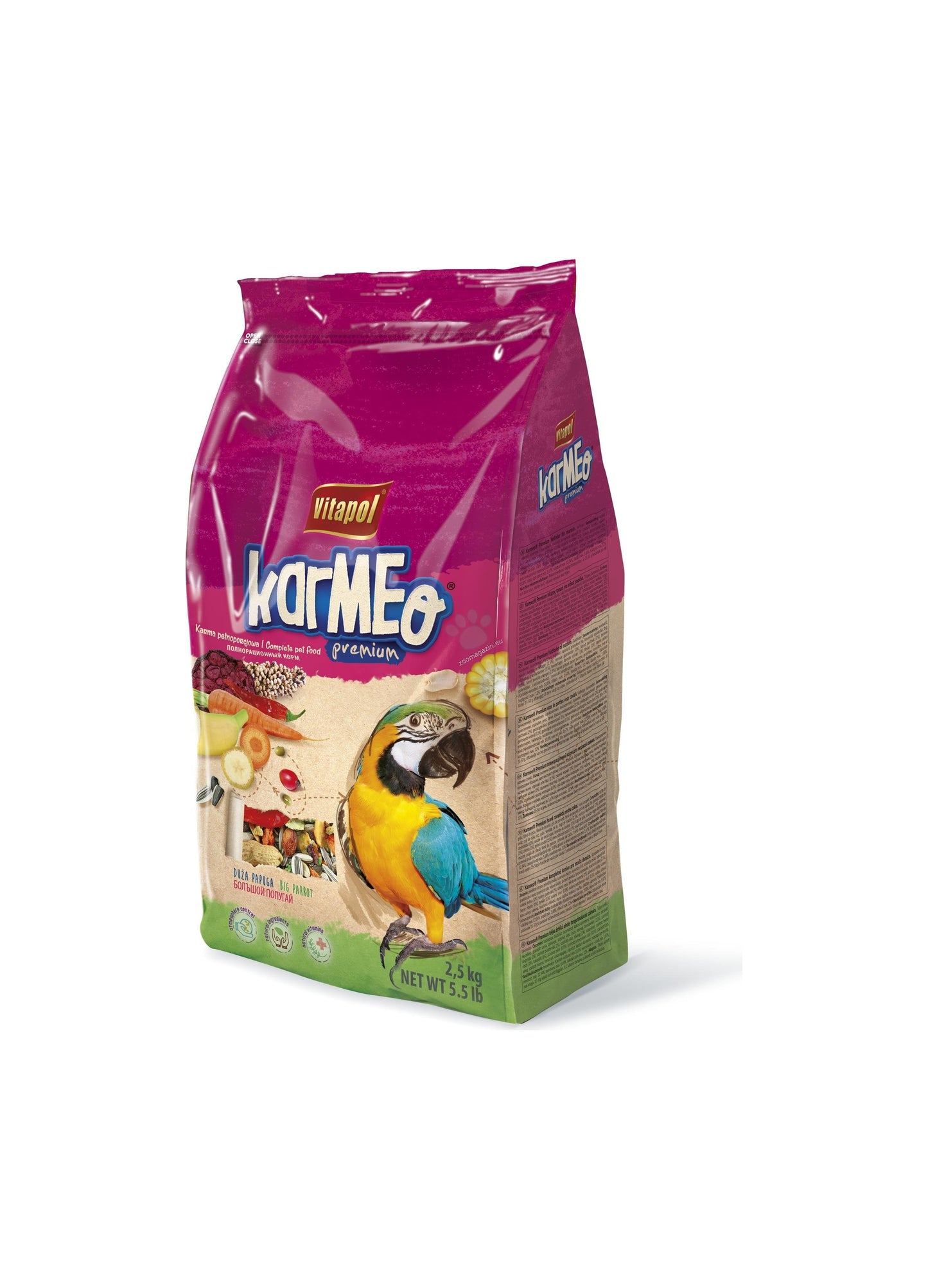 Vitapol Karmeo Premium complete food for large parrots - пълноценна храна за големи папагали 2,5 кг