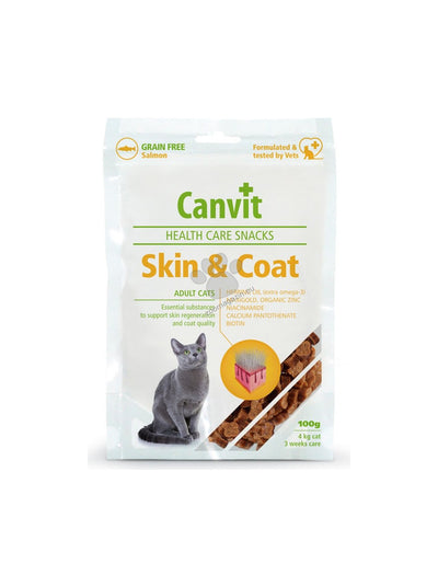 Canvit Health Care Snack Skin and Coat - котешко лакомство за кожа и козина 100 гр