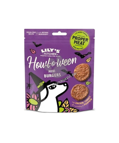Lilys Kitchen Halloween Mini Burgers - лакомство за кучета с пилешко и пуешко 70 гр
