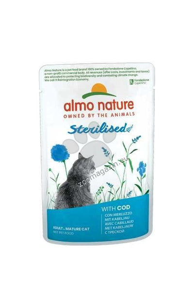 Almo Nature Holistic Functional Sterilised with Cod - пауч за кастрирани котки с риба треска 70 гр