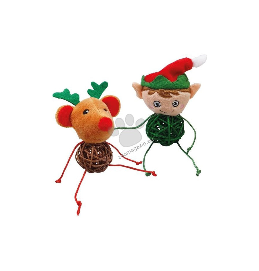 Nobby Xmas Plush Elf And Reindeer With Catnip - коледна играчка с котешка трева 10 см. 1бр.