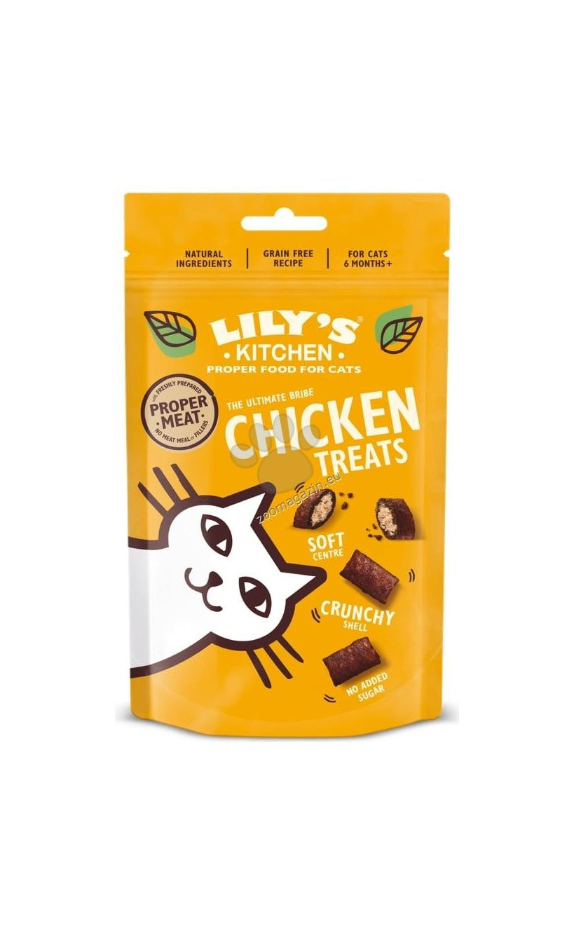 Lilys Kitchen Cat Chicken Pillow Treats - лакомство за котки с пилешко 60 гр.