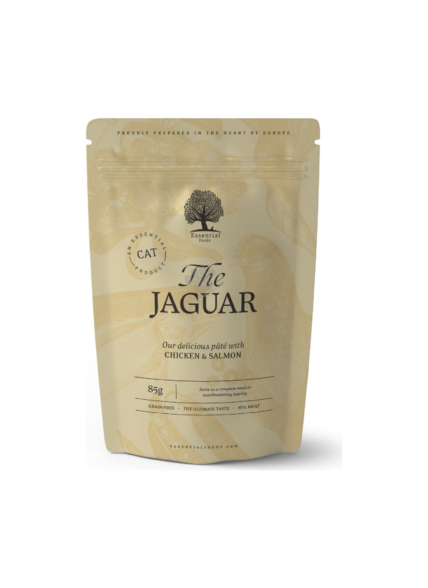 Essential The Jaguar - пауч за котки с пилешки филенца и сьомга 85 гр.