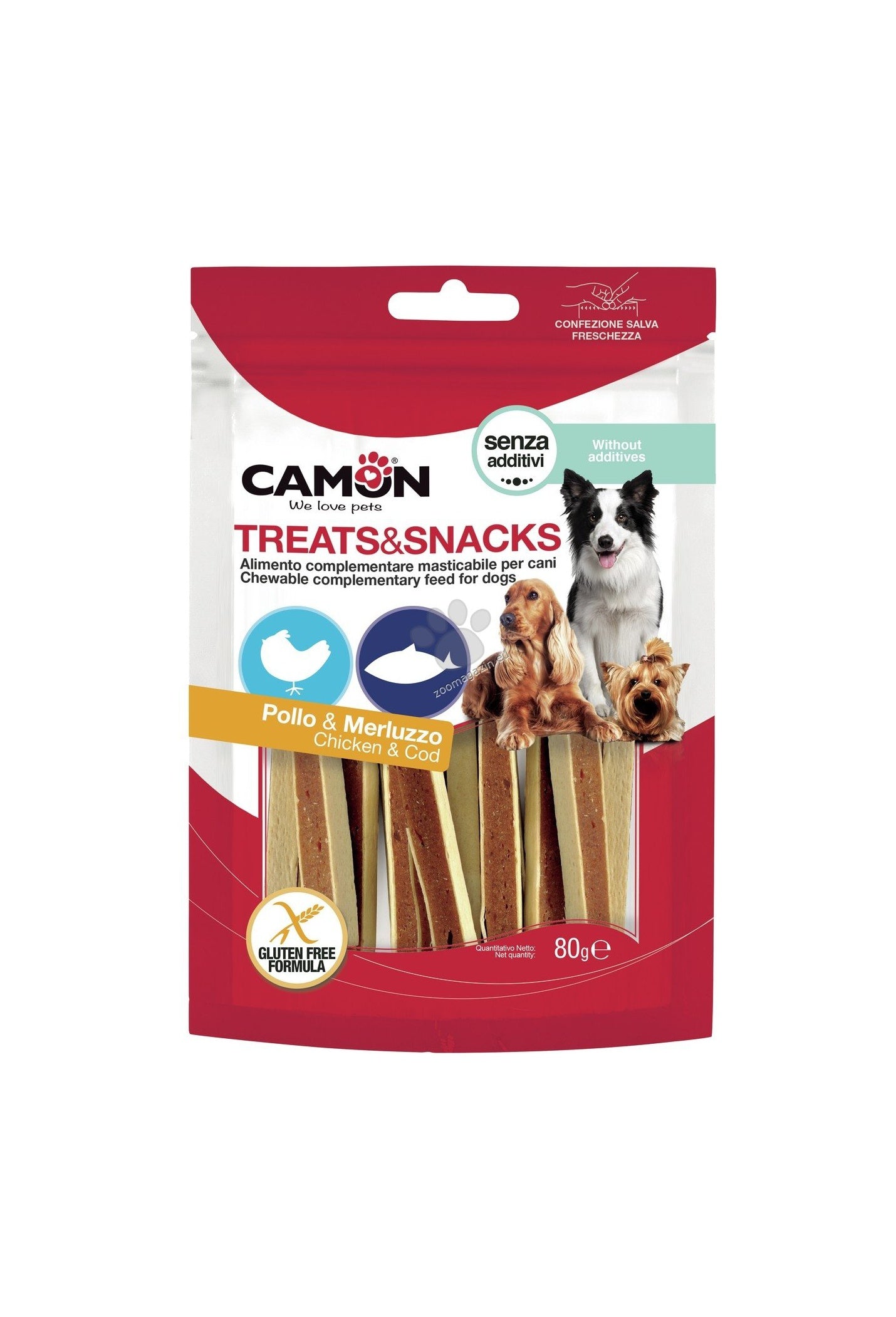 Camon Rabbit and Codfish Sandwich - лакомство за кучета със заешко месо и треска 80 гр