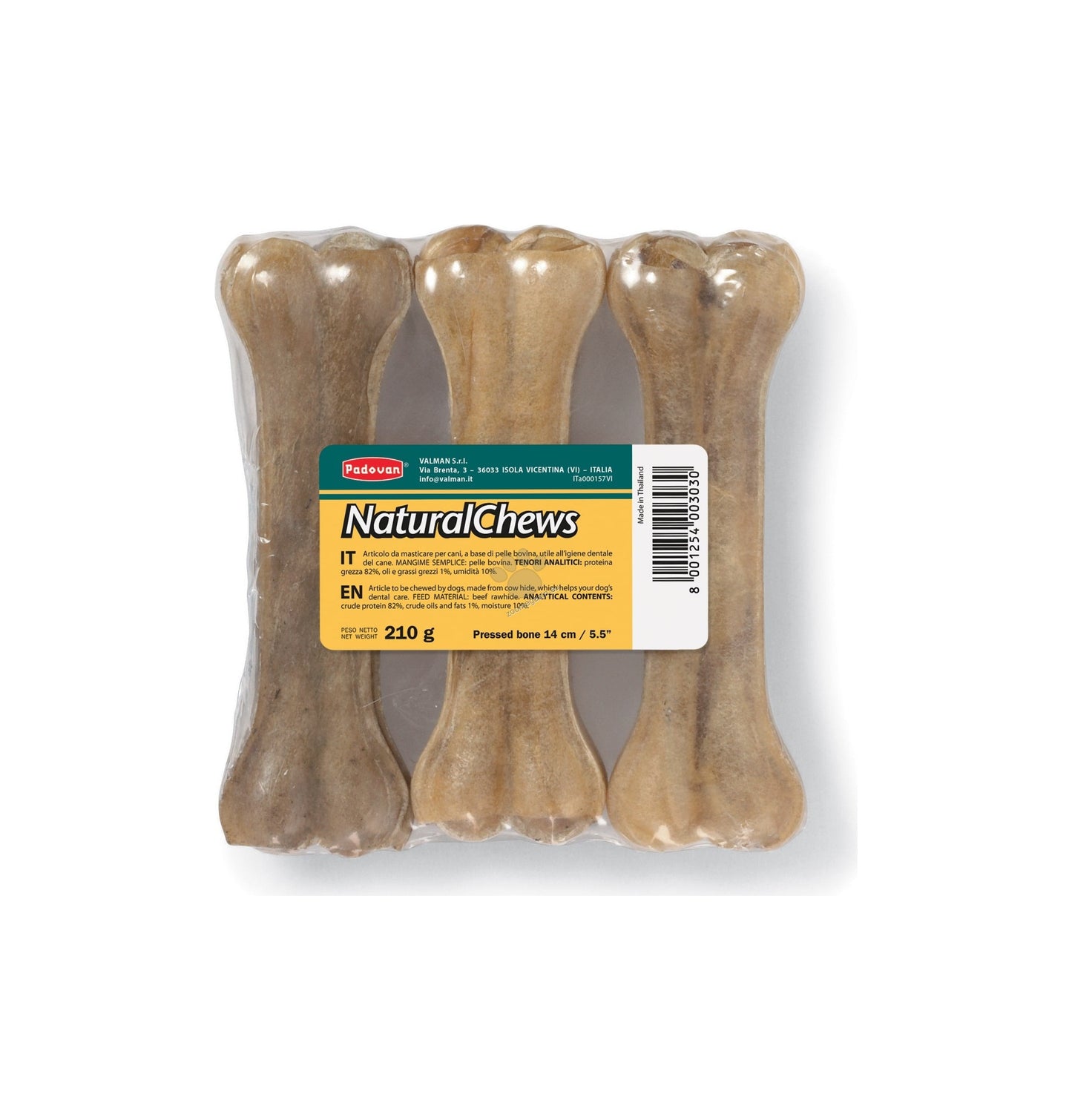 Padovan Natural Chews - кокал от пресована телешка кожа 14 см