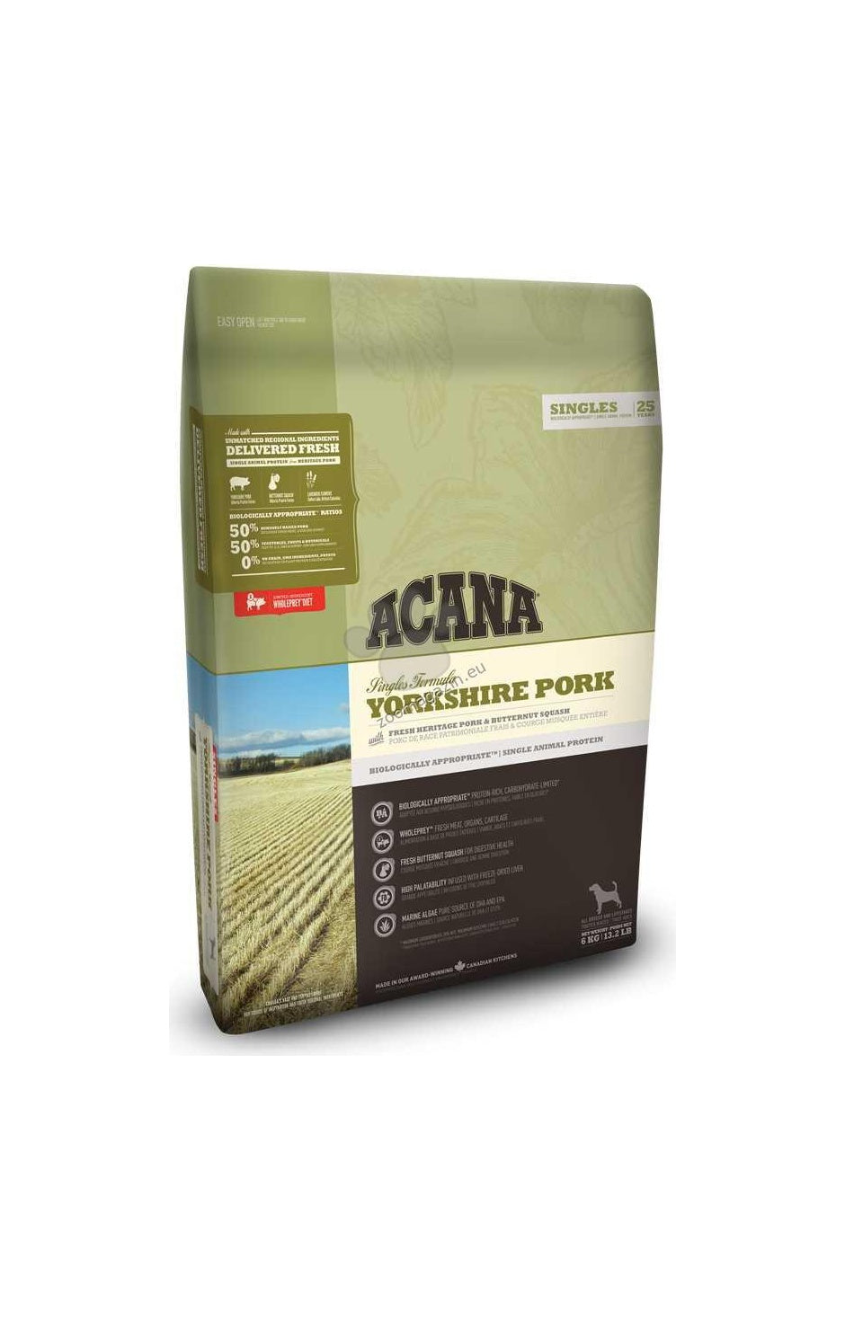 Acana Singles Yorkshire Pork - със свинско месо, за кучета над 12 месеца, подходяща за всички породи 11.4 кг.