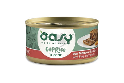 Oasy Caprice Terrine with Beef and Carrots - терин за котки с говеждо месо и моркови 85 гр.