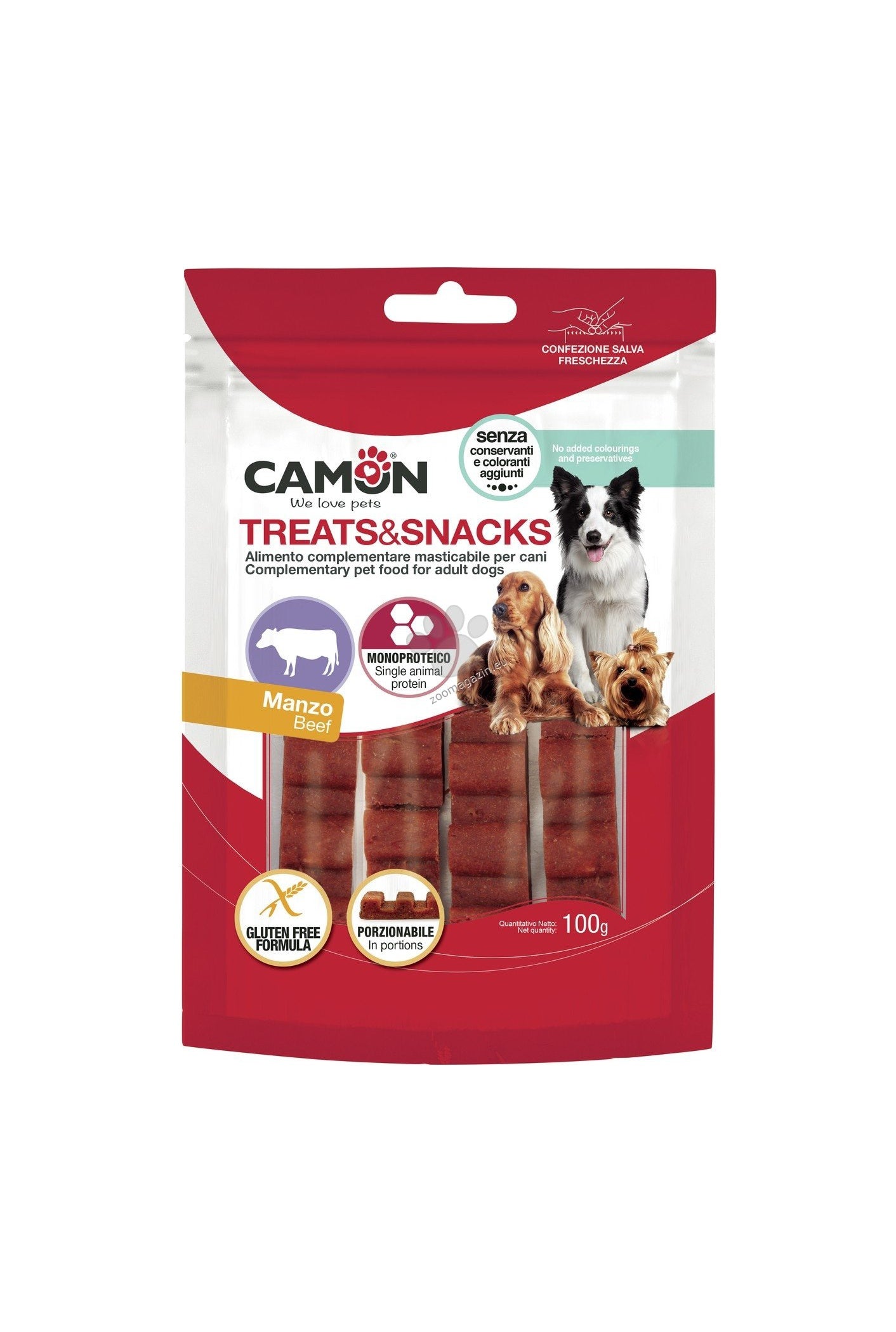 Camon Beef Bar Snack in Portion - лакомство за кучета с телешко месо 100 гр