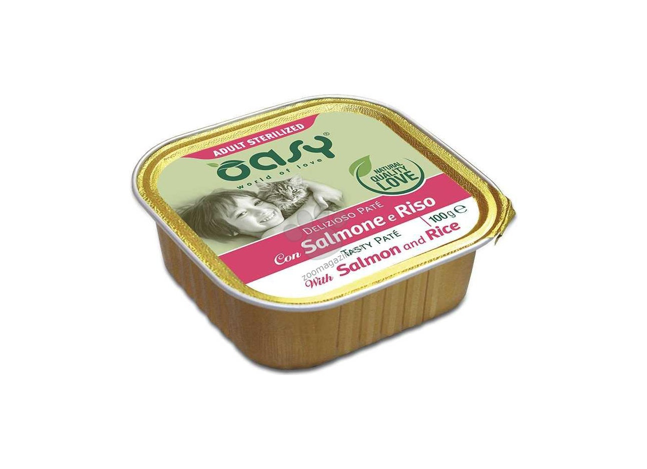 Oasy Tasty Pate Sterilised Salmon - пастет за кастрирани котки със сьомга 100 гр.