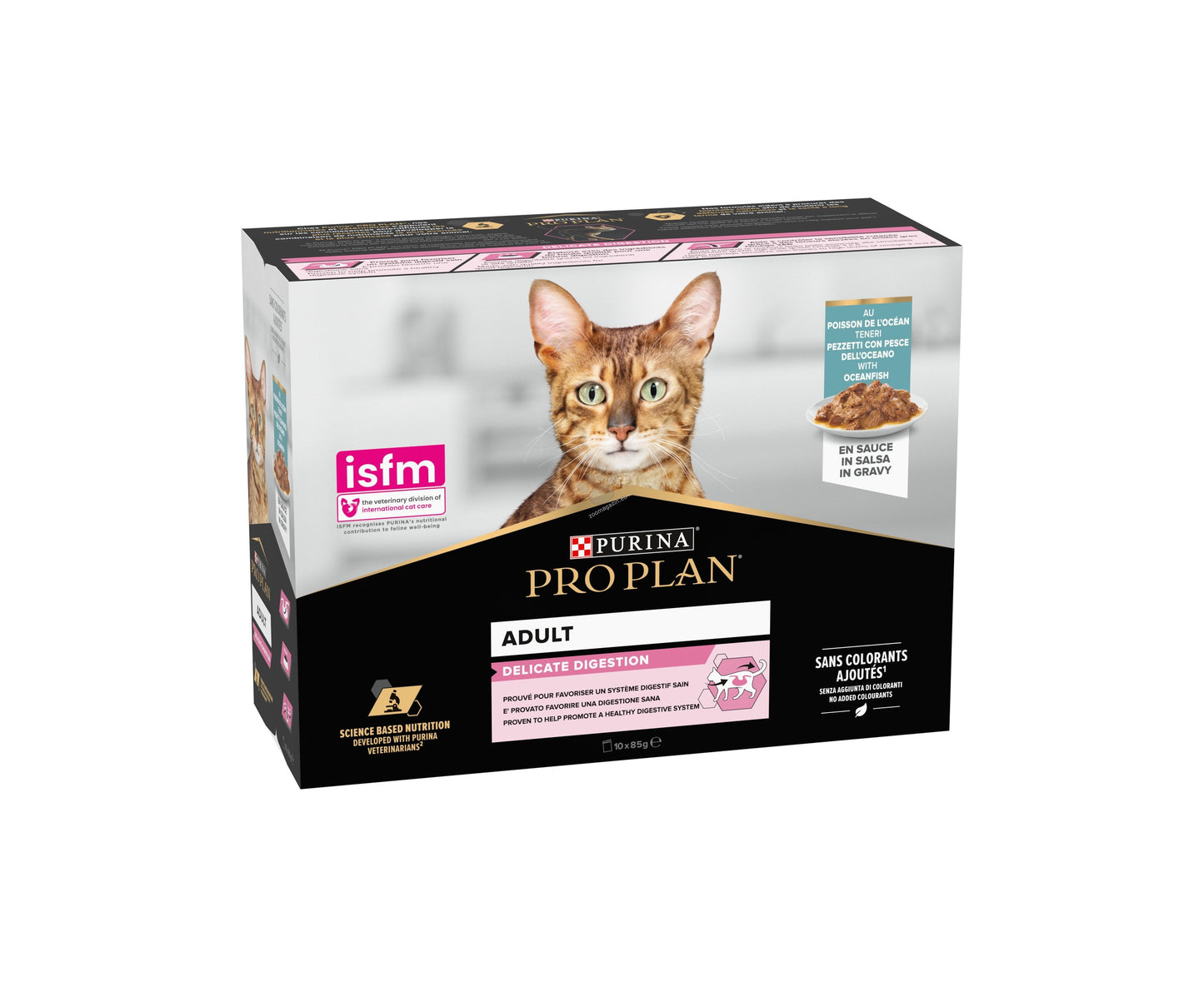 Pro Plan Delicate - паучове за котки в зряла възраст с риба 10x85гр