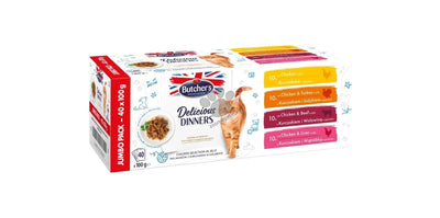 Butchers Delicious Dinners Jumbo Pack Mix chicken dishes - паучове за котки, различни вкусове 40x100 гр