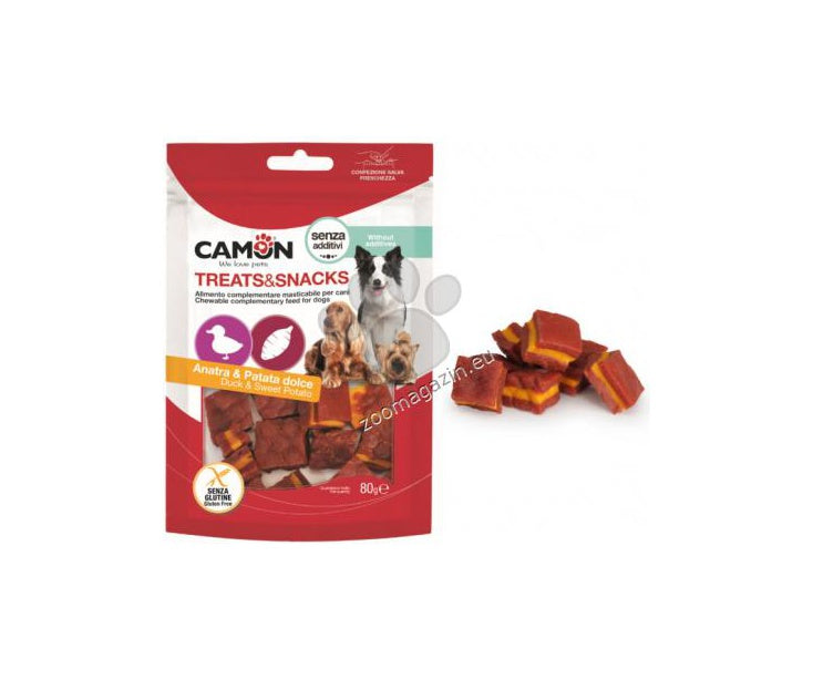 Camon Duck and Sweet Potato Squares - лакомство за кучета с патешко месо и сладък картоф 80 гр