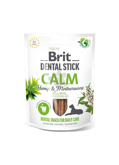Brit Dental Stick Calm with Hemp and Motherwort - дентални лакомства с коноп и майчин лист 7 бр