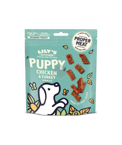 Lilys Kitchen Dog Puppy Chicken & Turkey Nibbles - лакомство на хапки с пилешко и пуешко 70 гр.