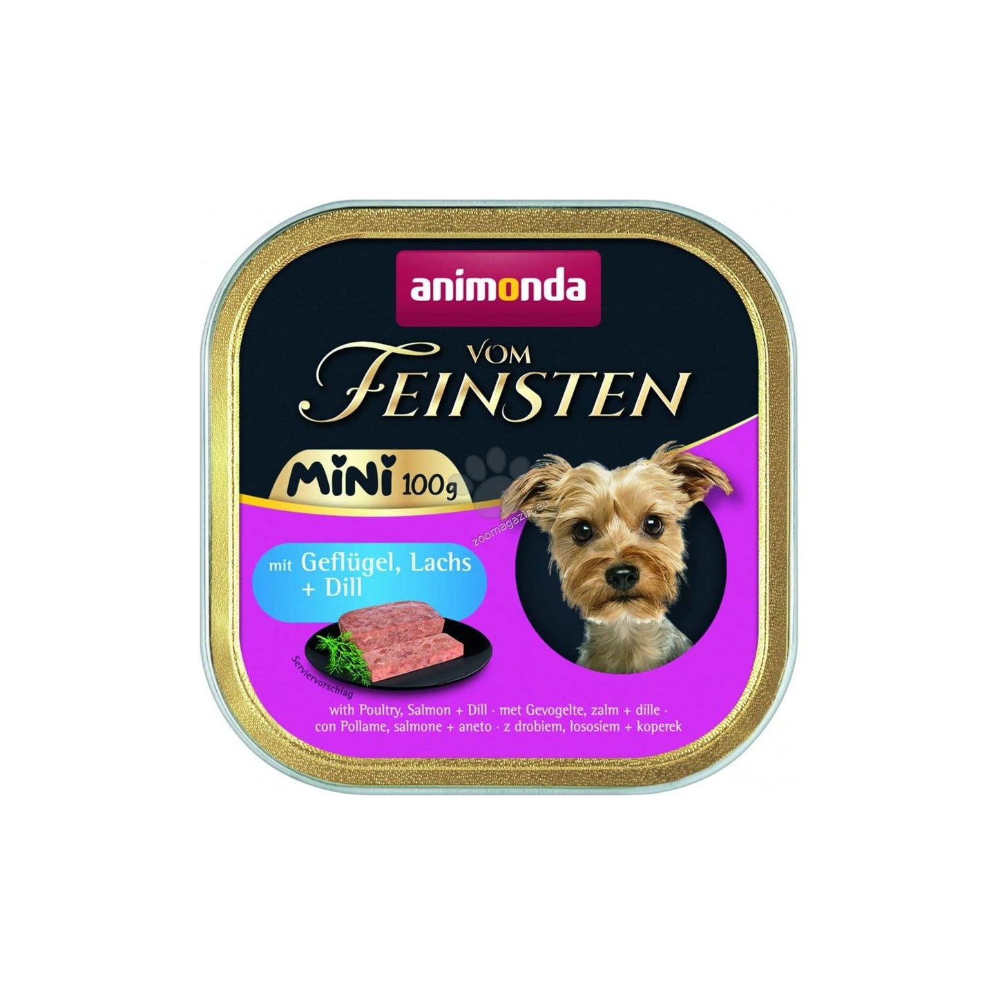 Vom Feinsten Mini Dog - за дребни породи кучета с птиче, сьомга и копър 100гр