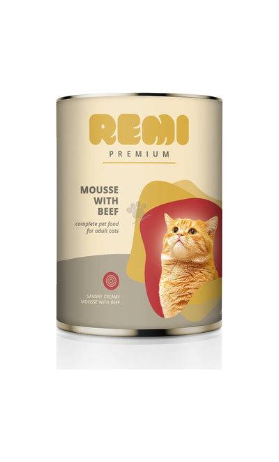 Remi Premium Cat Mousse with Beef - консерва за котки с говеждо месо 400 гр