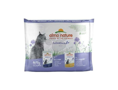 Almo Nature Inttestinal Help Multipack with Fish and Poultry - мултиопаковка паучове за котка с храносмилателна чувствителност с риба и пилешко месо 6 x 70 гр