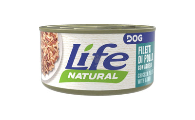 Life Natural dog Chicken Fillets with Lamb - с пилешко и агнешко месо, консерва - 90 грама